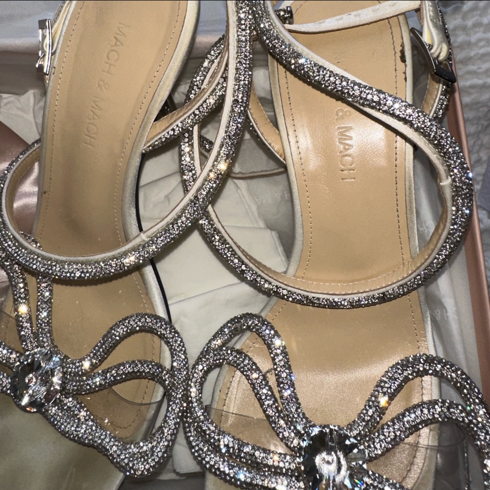 Mach & Mach Double Crystal Bow Sandal